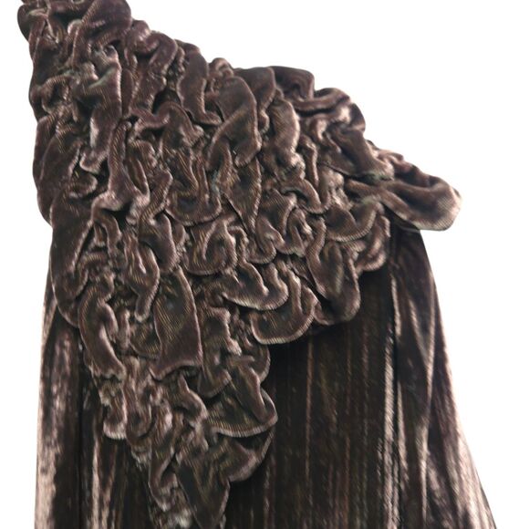 Vintage CUPCAKE Crushed Velvet Jacket Coat Open Front Ruched Accents Plum Purple - Picture 5 of 6